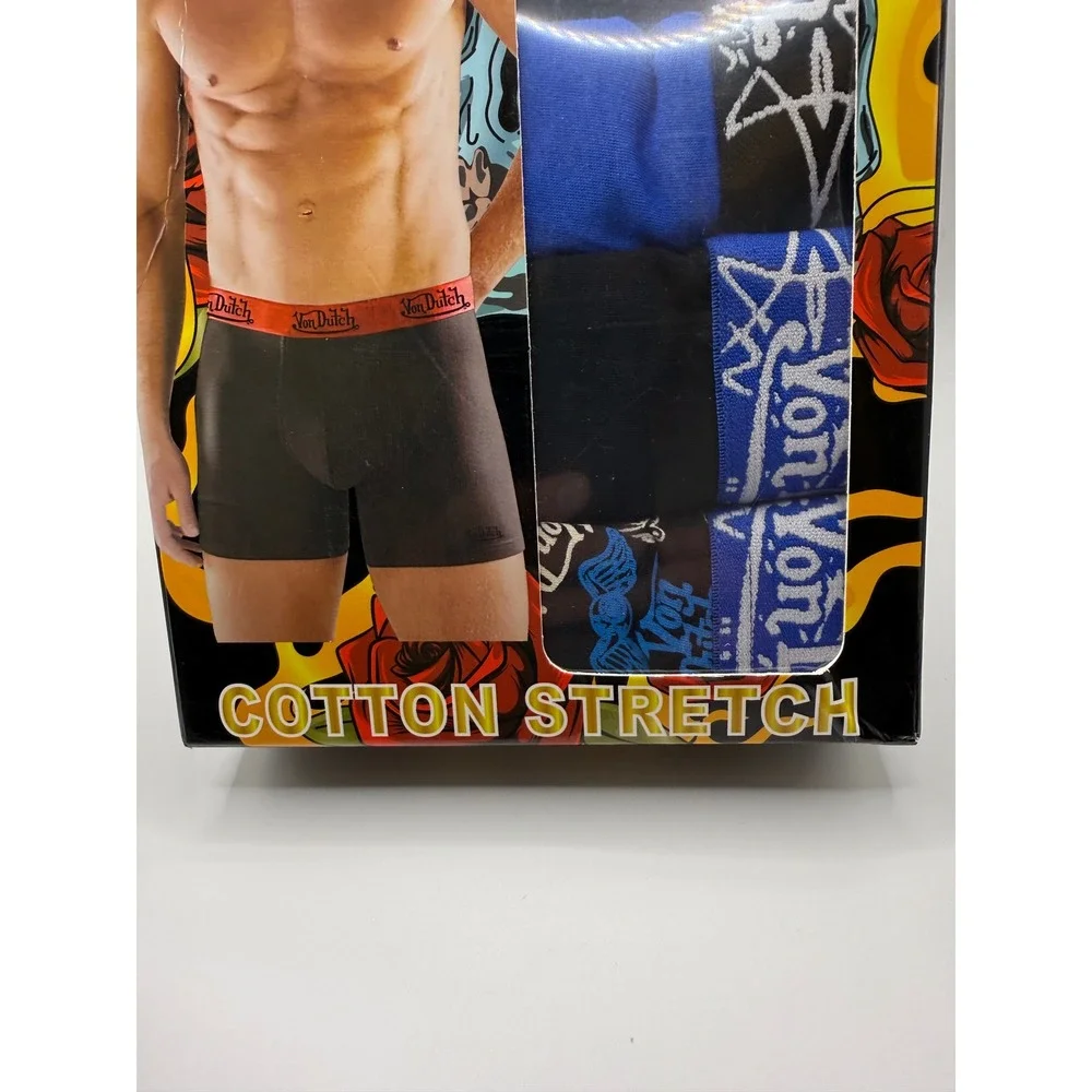 Von Dutch Originals Mens 6 Pack Cotton Stretch Boxer Briefs XL Multi Color NIB